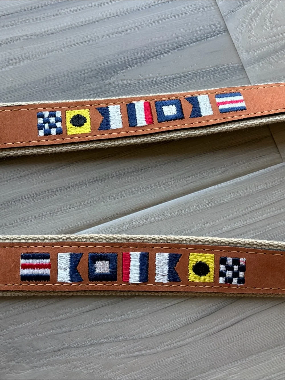 Zep-Pro Embroidery Flag Tan Leather Belt
